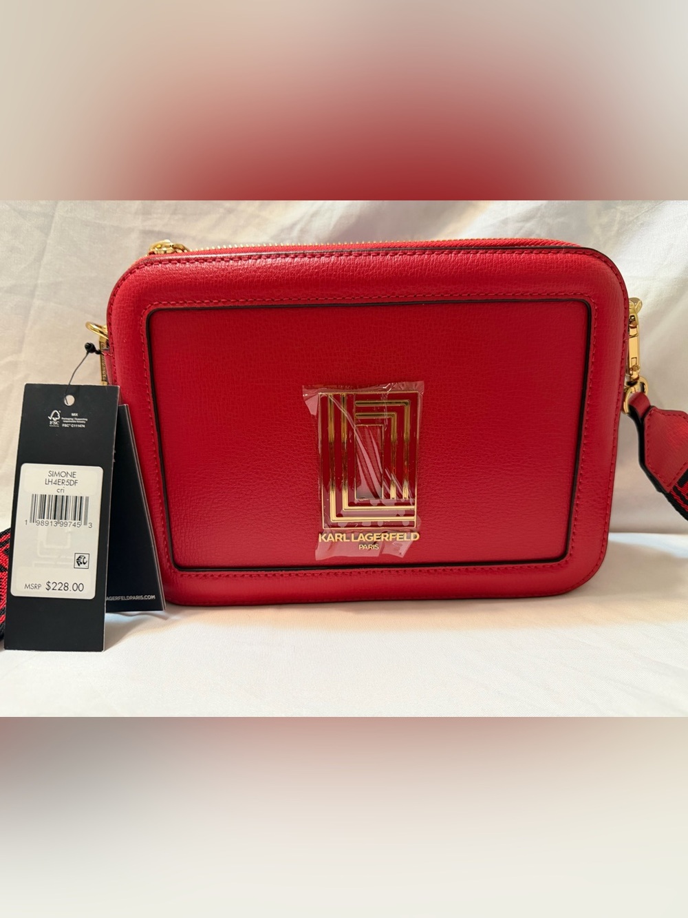 Karl Lagerfeld Red Crossbody Bag MSRP $228 - Picture 7 of 7